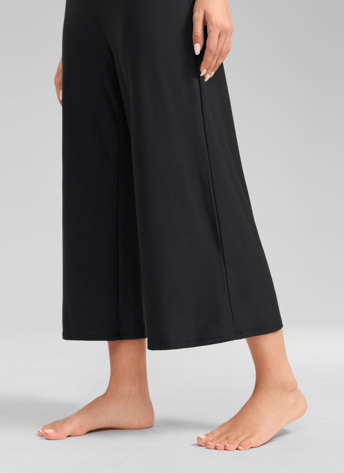 CRZ YOGA Women's Cloudweight Casual Racerback Wide Leg Jumpsuit Black