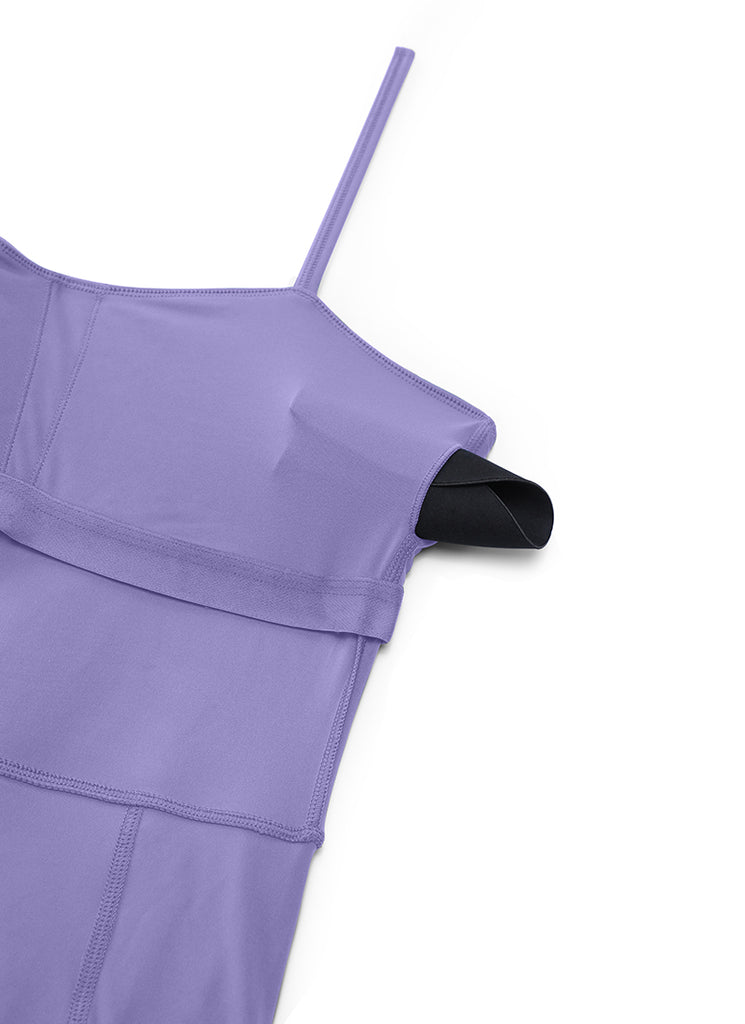 CRZ YOGA Butterluxe Spaghetti Strap Athletic Casual Tennis Dresses Dark Lavender Purple