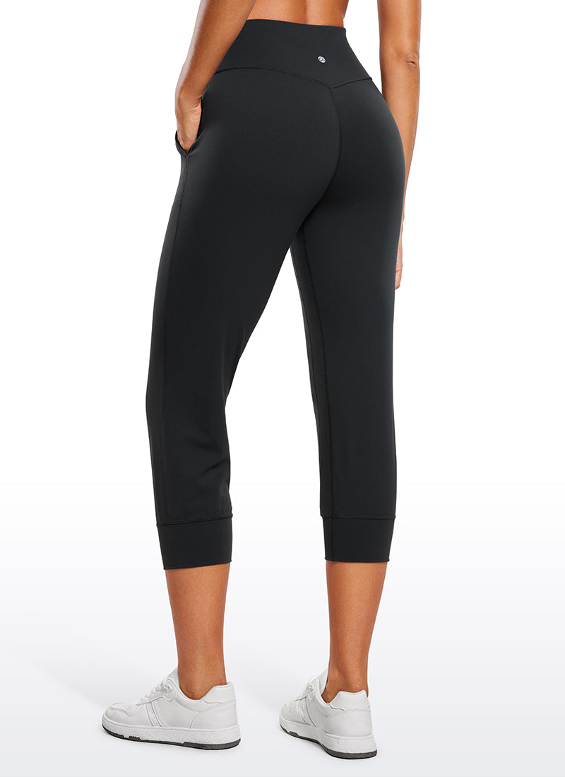 CRZ YOGA Women's Butterluxe High Rise Joggers Pants with Pockets 23'' Black