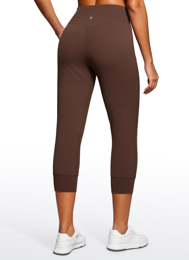 CRZ YOGA Women's Butterluxe High Rise Joggers Pants with Pockets 23'' Coffee Brown