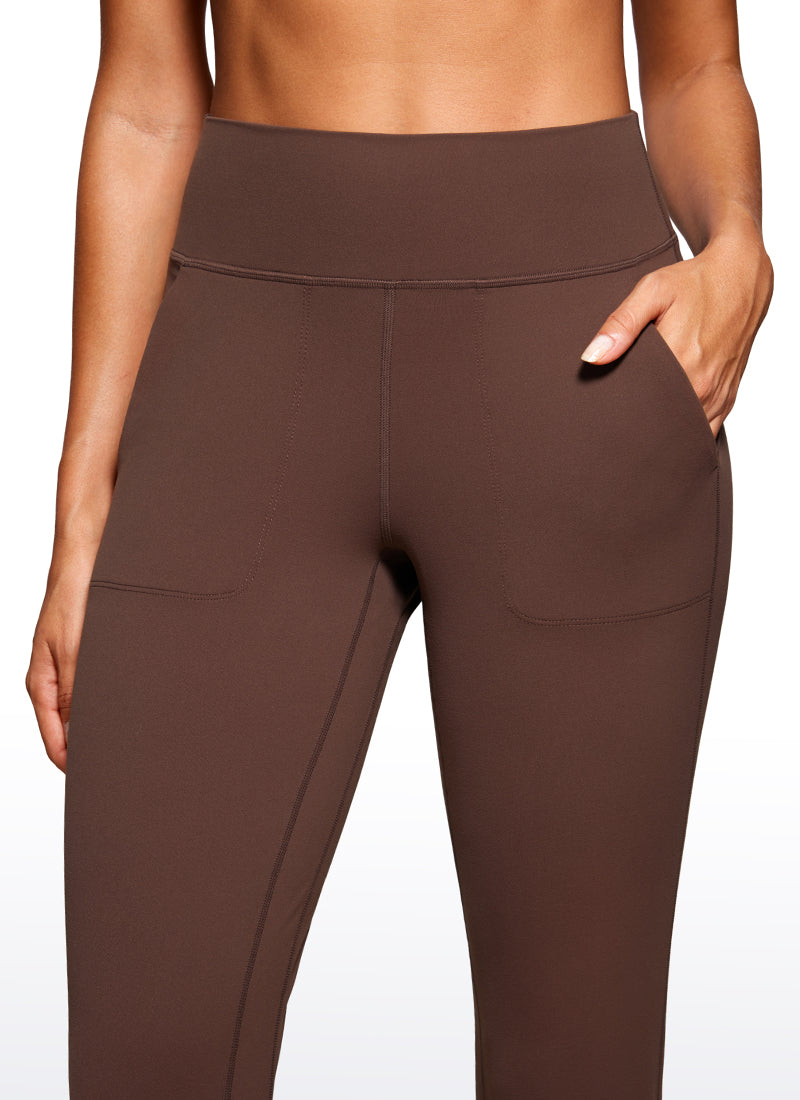 CRZ YOGA Women's Butterluxe High Rise Joggers Pants with Pockets 23'' Coffee Brown