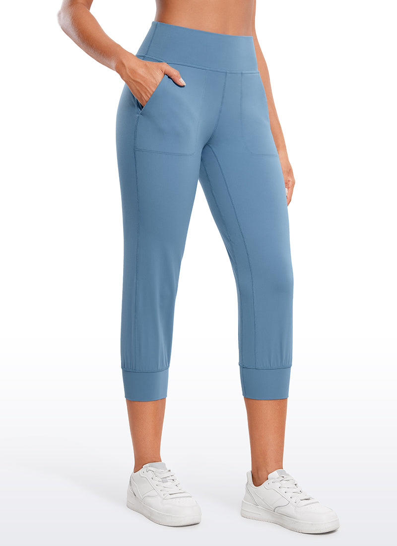 CRZ YOGA Women's Butterluxe High Rise Joggers Pants with Pockets 23'' Universe Blue