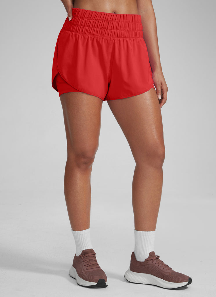 CRZ YOGA Women's Train High-Rise 2 in 1 Shorts with Pocket 3'' Periwinkle Purple