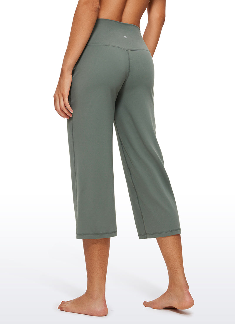 CRZ YOGA Women's Butterluxe High Rise Wide Leg Pants with Pockets 23'' Grey Sage