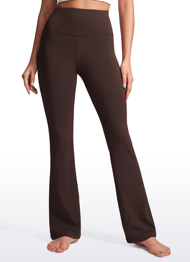 CRZ YOGA Women's Butterluxe High Waist Flare Leg Bootcut Leggings 32" Hot Fudge Brown