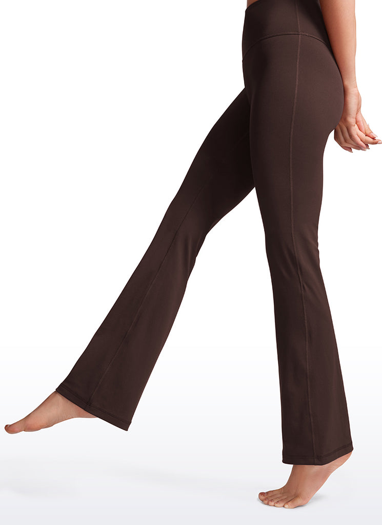 CRZ YOGA Women's Butterluxe High Waist Flare Leg Bootcut Leggings 32" Hot Fudge Brown