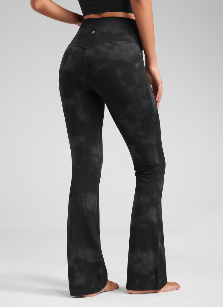 CRZ YOGA Women's Butterluxe High Waist Flare Leg Bootcut Leggings 32" Red Merlot