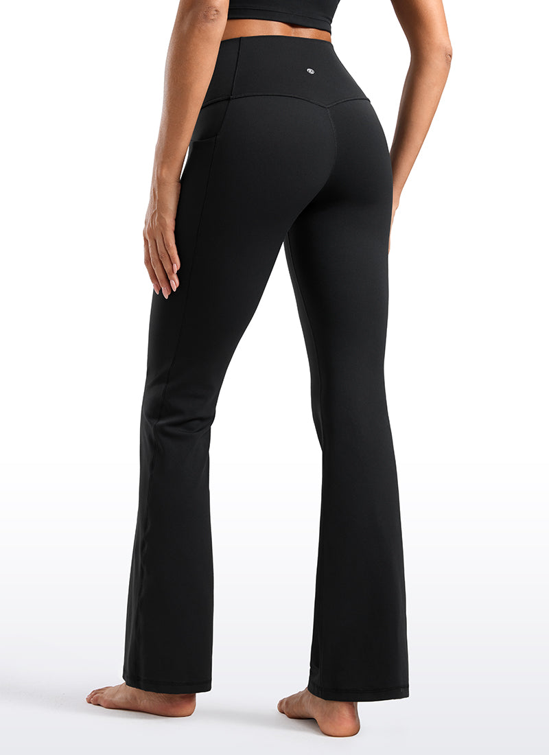 CRZ YOGA Women's Yoga Butterluxe High Waist Flare Wide Leg Side Pockets Leggings 31.5