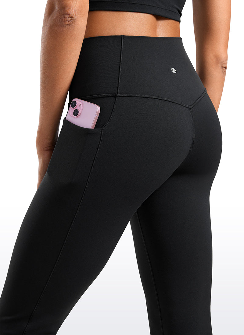 CRZ YOGA Women's Yoga Butterluxe High Waist Flare Wide Leg Side Pockets Leggings 31.5