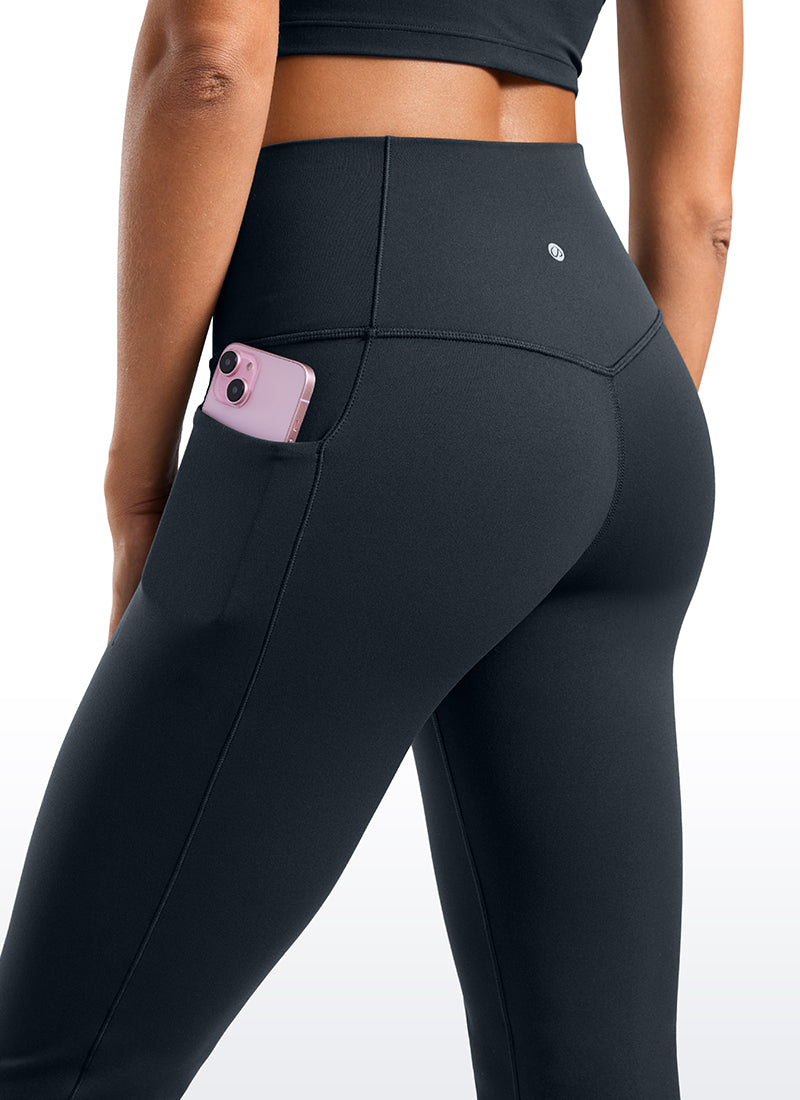 CRZ YOGA Women's Yoga Butterluxe High Waist Flare Wide Leg Side Pockets Leggings 31.5