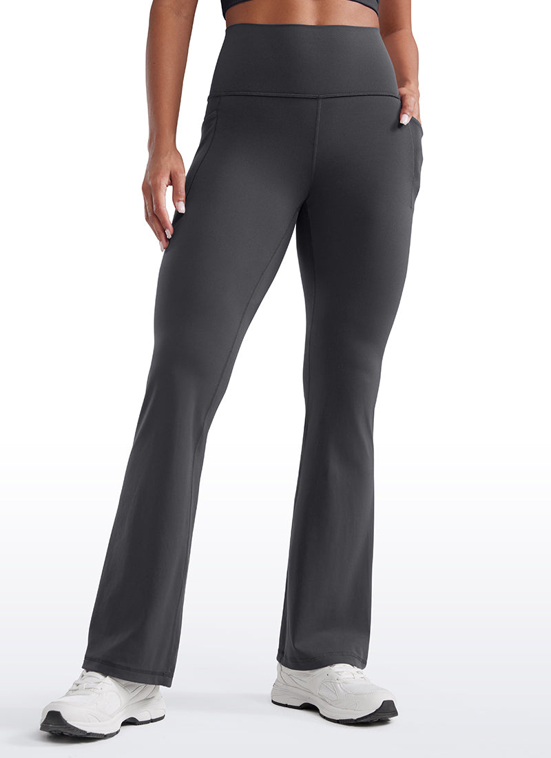 CRZ YOGA Women's Yoga Butterluxe High Waist Flare Wide Leg Side Pockets Leggings 31.5