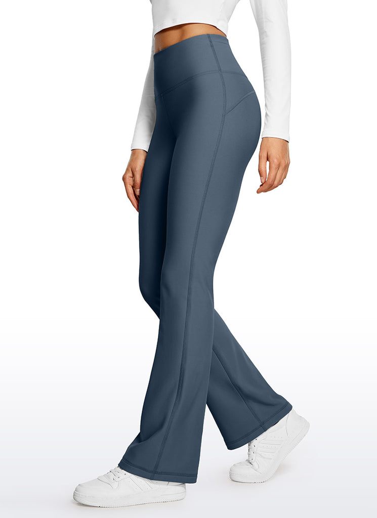CRZ YOGA Womens Fleece Lined Flare Leggings 31" Stelindigo