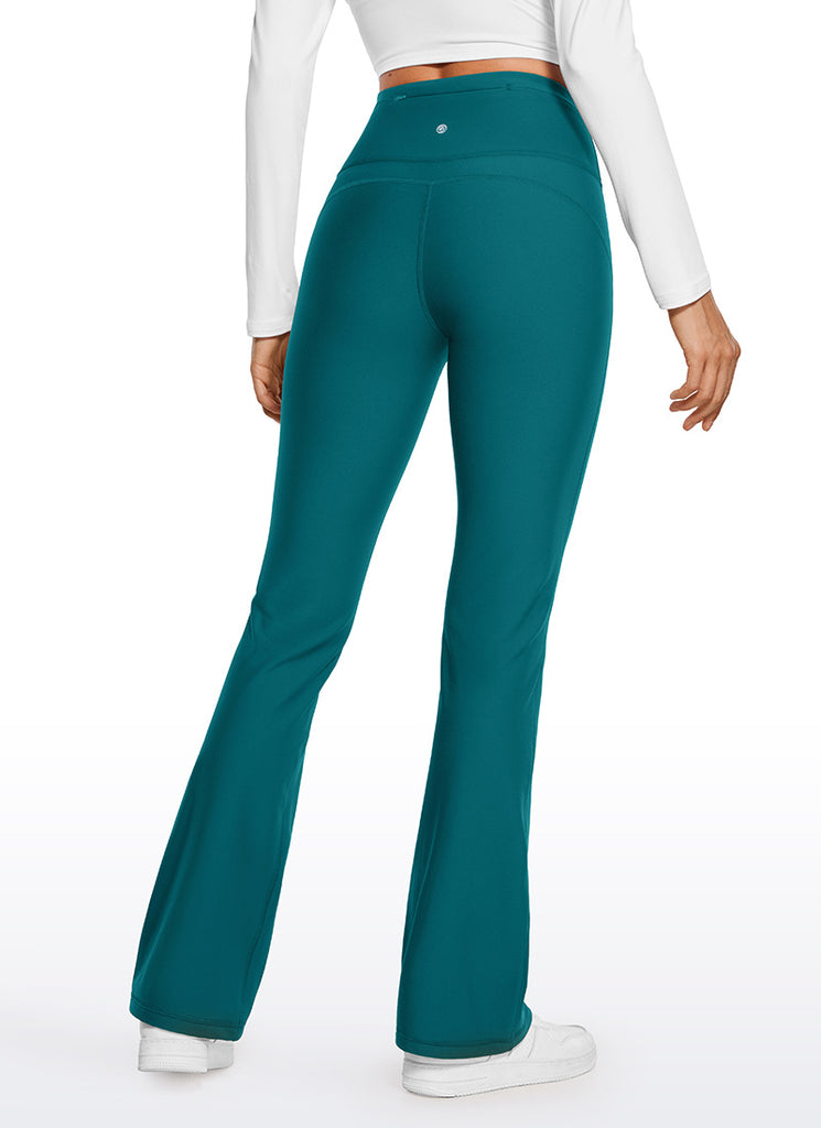 CRZ YOGA Womens Fleece Lined Flare Leggings 31" Sterling