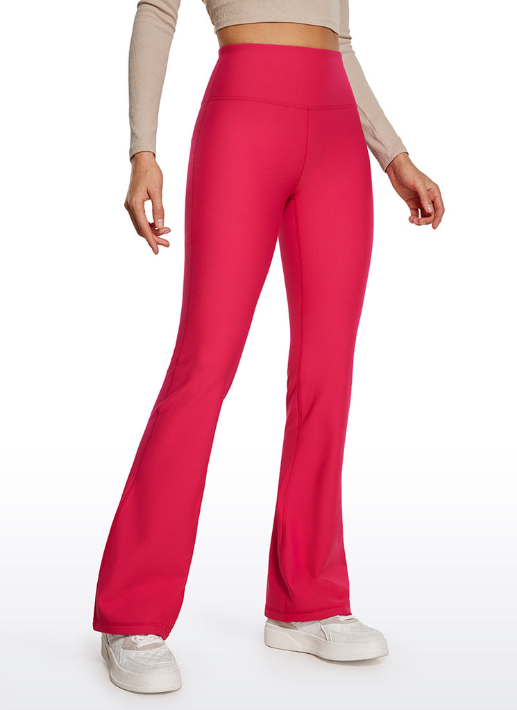 CRZ YOGA Womens Fleece Lined Flare Leggings 31" Taupe