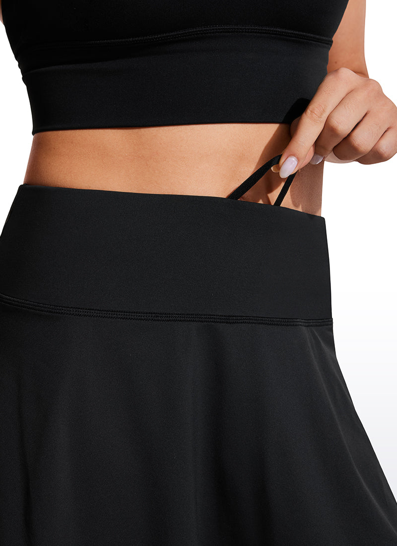 CRZ YOGA Women's Skort UPF 50+ Pleated High Rise Tennis Skirt 14'' Black