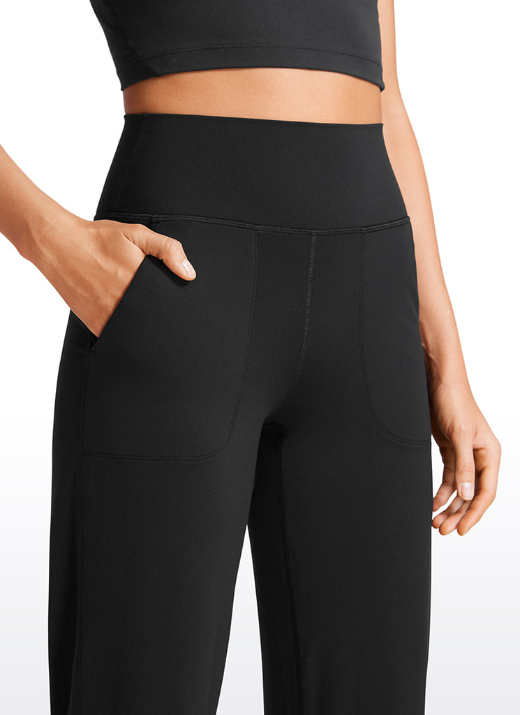 CRZ YOGA Women's Butterluxe High Rise Wide Leg Pants with Pockets 31'' Black