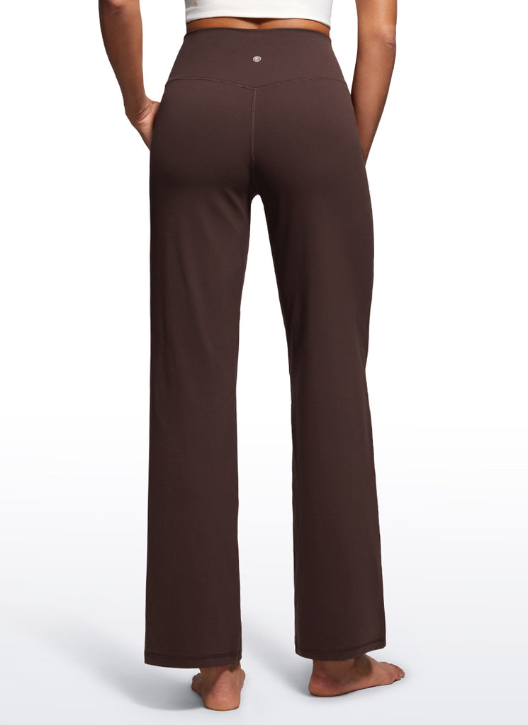 CRZ YOGA Women's Butterluxe High Rise Wide Leg Pants with Pockets 31'' Grey Sage