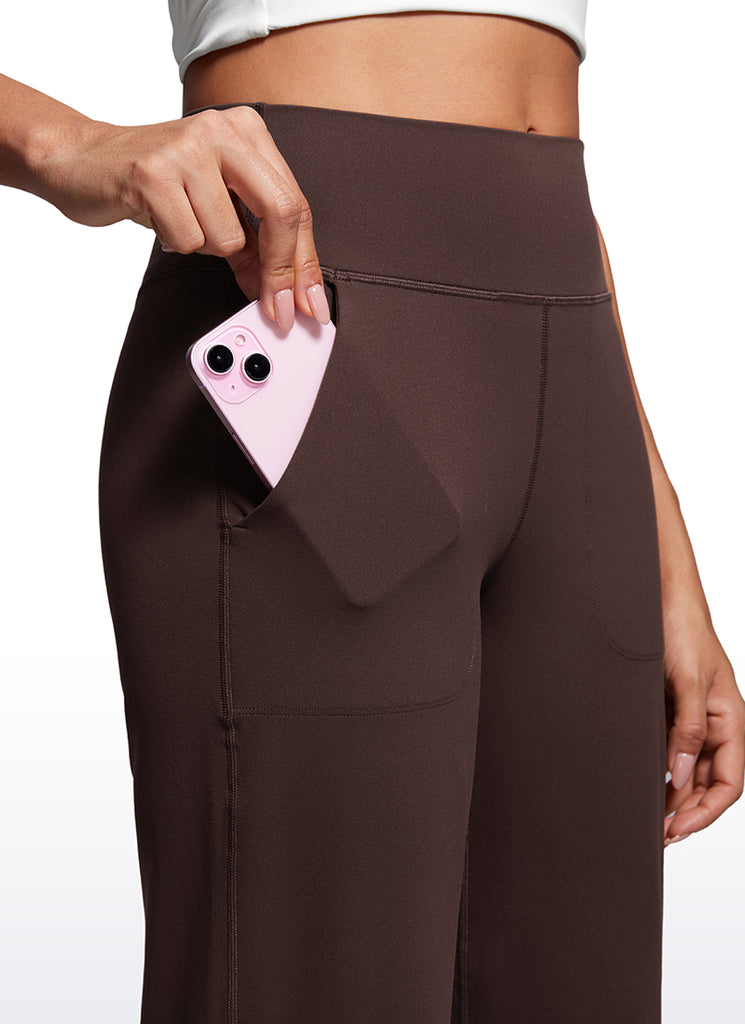 CRZ YOGA Women's Butterluxe High Rise Wide Leg Pants with Pockets 31'' Grey Sage