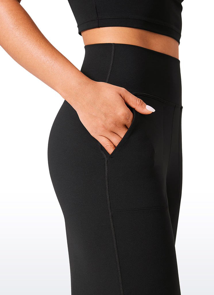 CRZ YOGA Women's Butterlift High Waisted Wide Leg Pants with Pockets Black