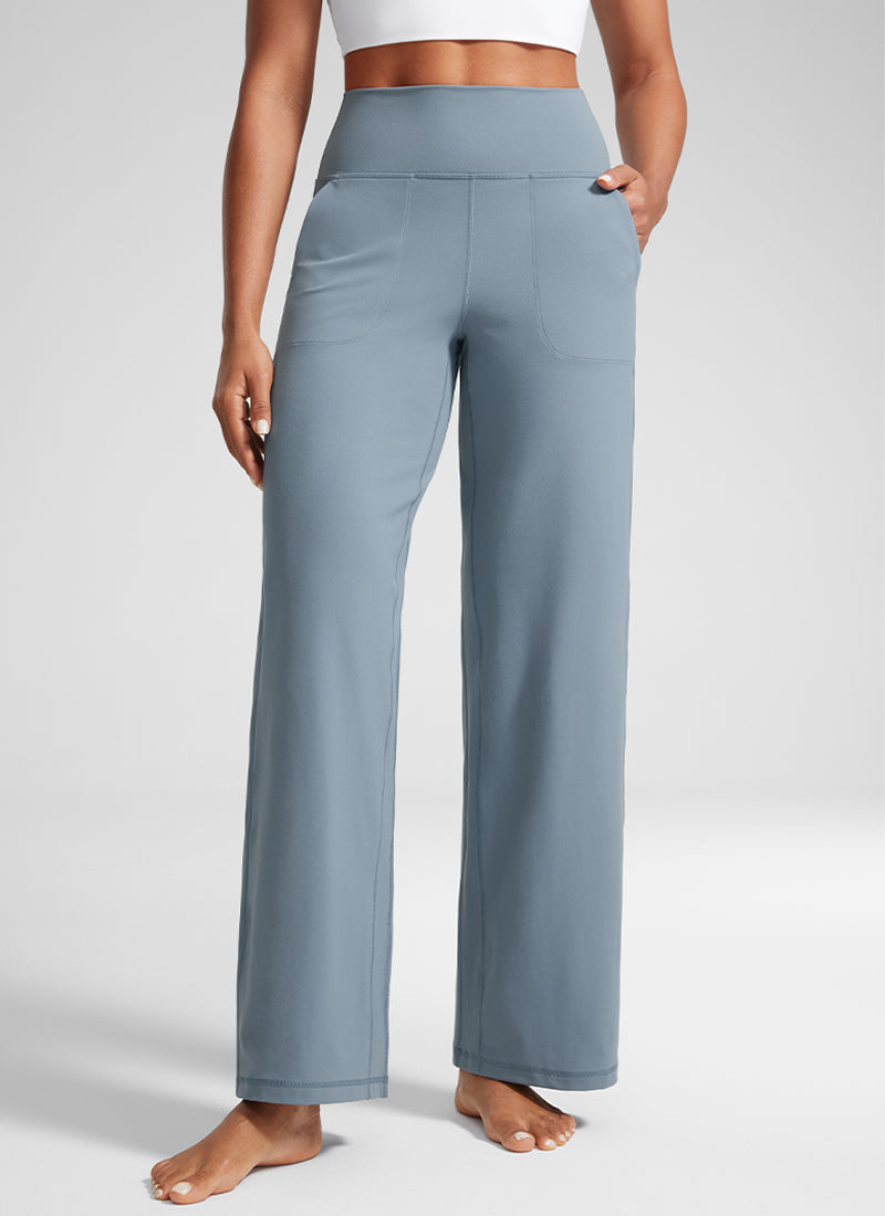Butterlift High Waisted Wide Leg Pants with Pockets 31