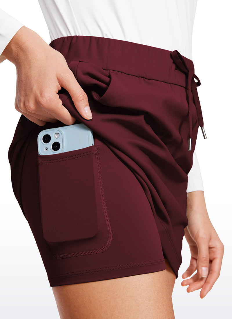 CRZ YOGA Women's Casual Golf Stretch High-Rise Drawstring Skirts 15
