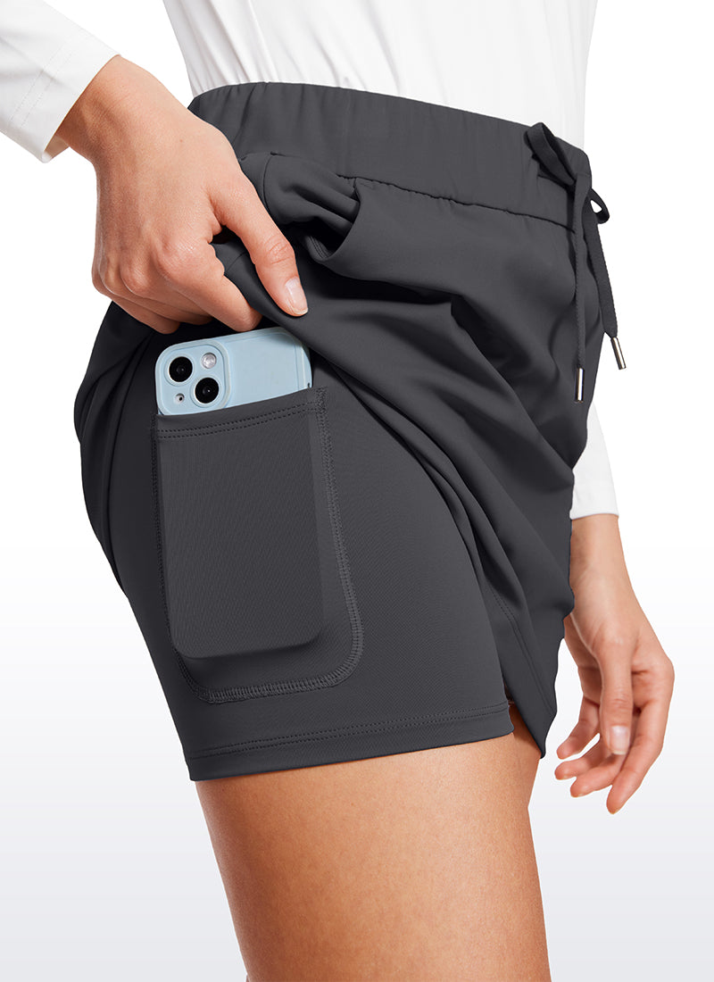 CRZ YOGA Women's Casual Golf Stretch High-Rise Drawstring Skirts 15
