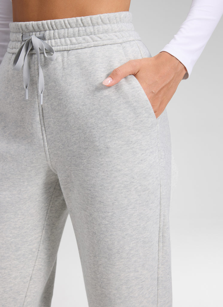 CRZ YOGA Womens Cotton Fleece Lined Straight Leg Lounge Sweatpants30'' Light Lavender