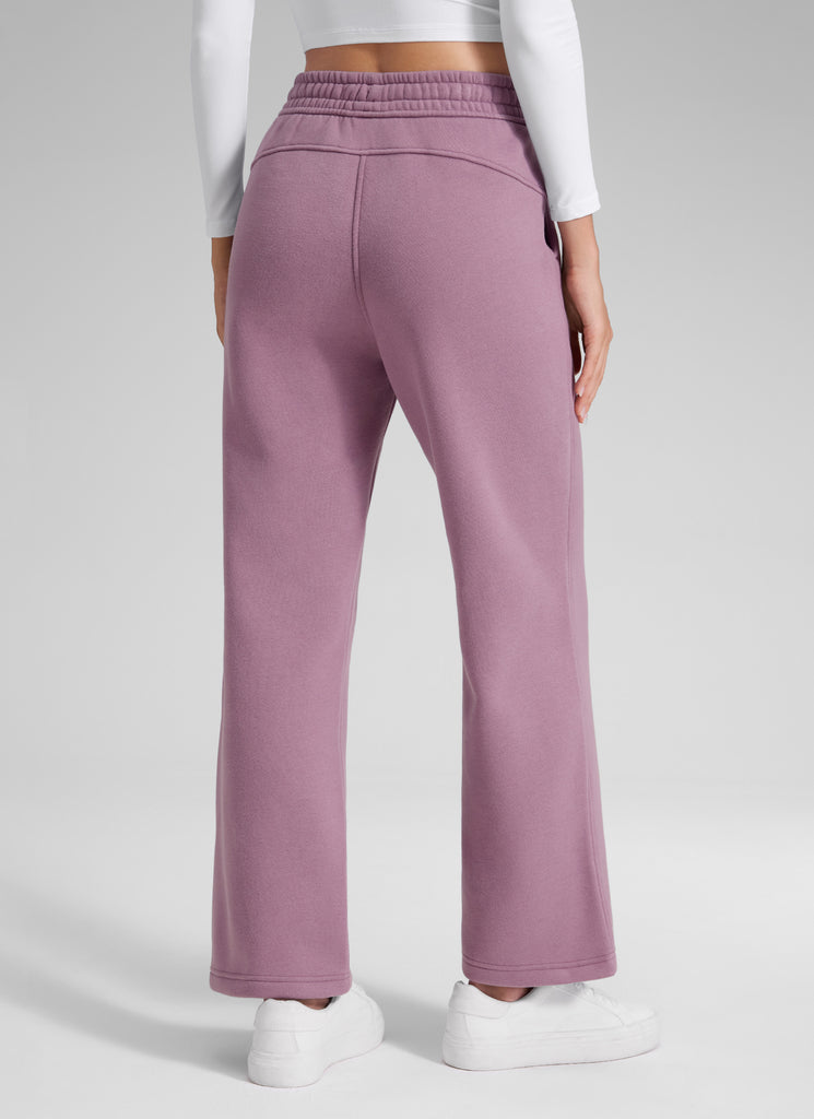 CRZ YOGA Women's Cotton Fleece Lined Casual Straight Leg Pant 28'' Grey Sage