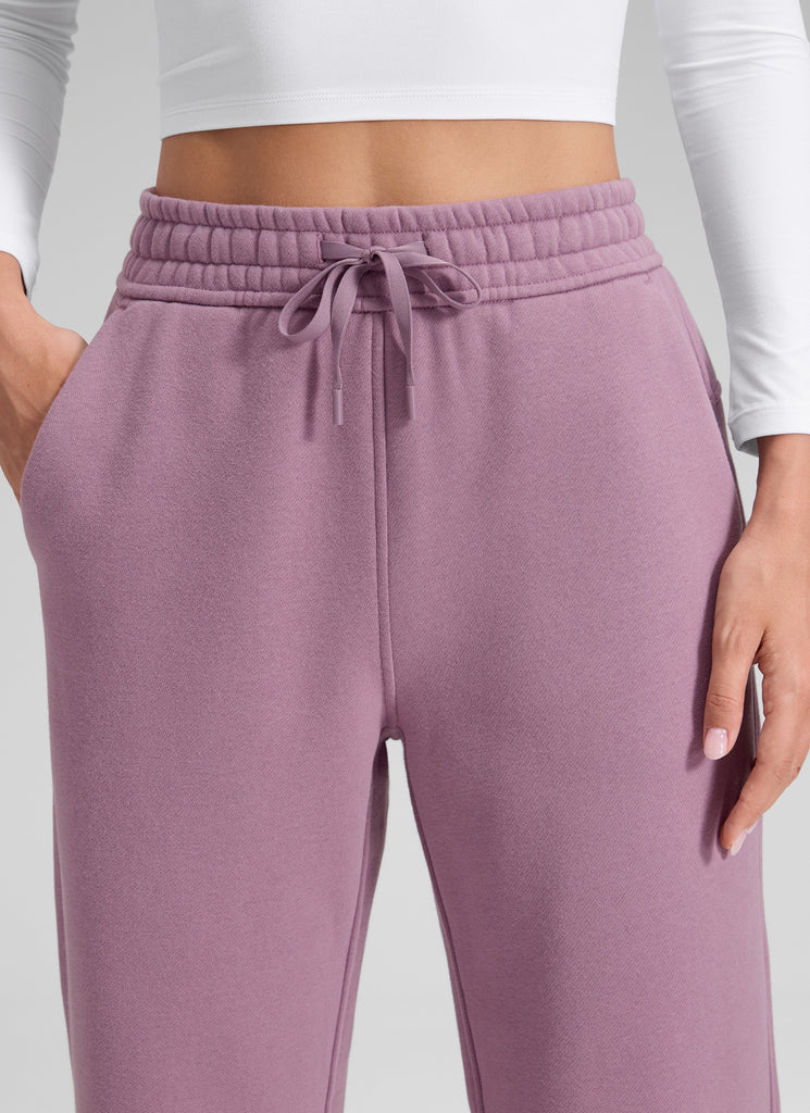 CRZ YOGA Women's Cotton Fleece Lined Casual Straight Leg Pant 28'' Grey Sage