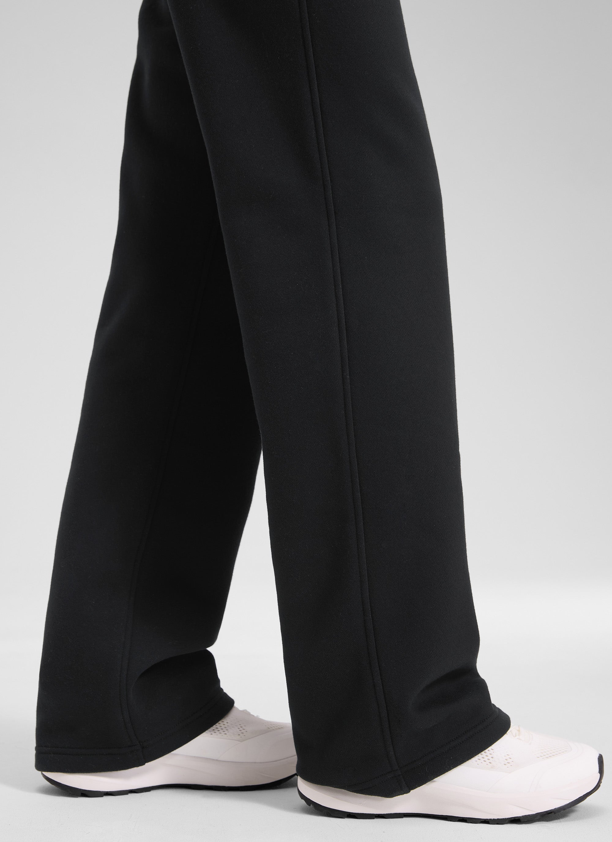 CRZ YOGA Women's Cotton Fleece Lined Casual Straight Leg Pant 32'' Black