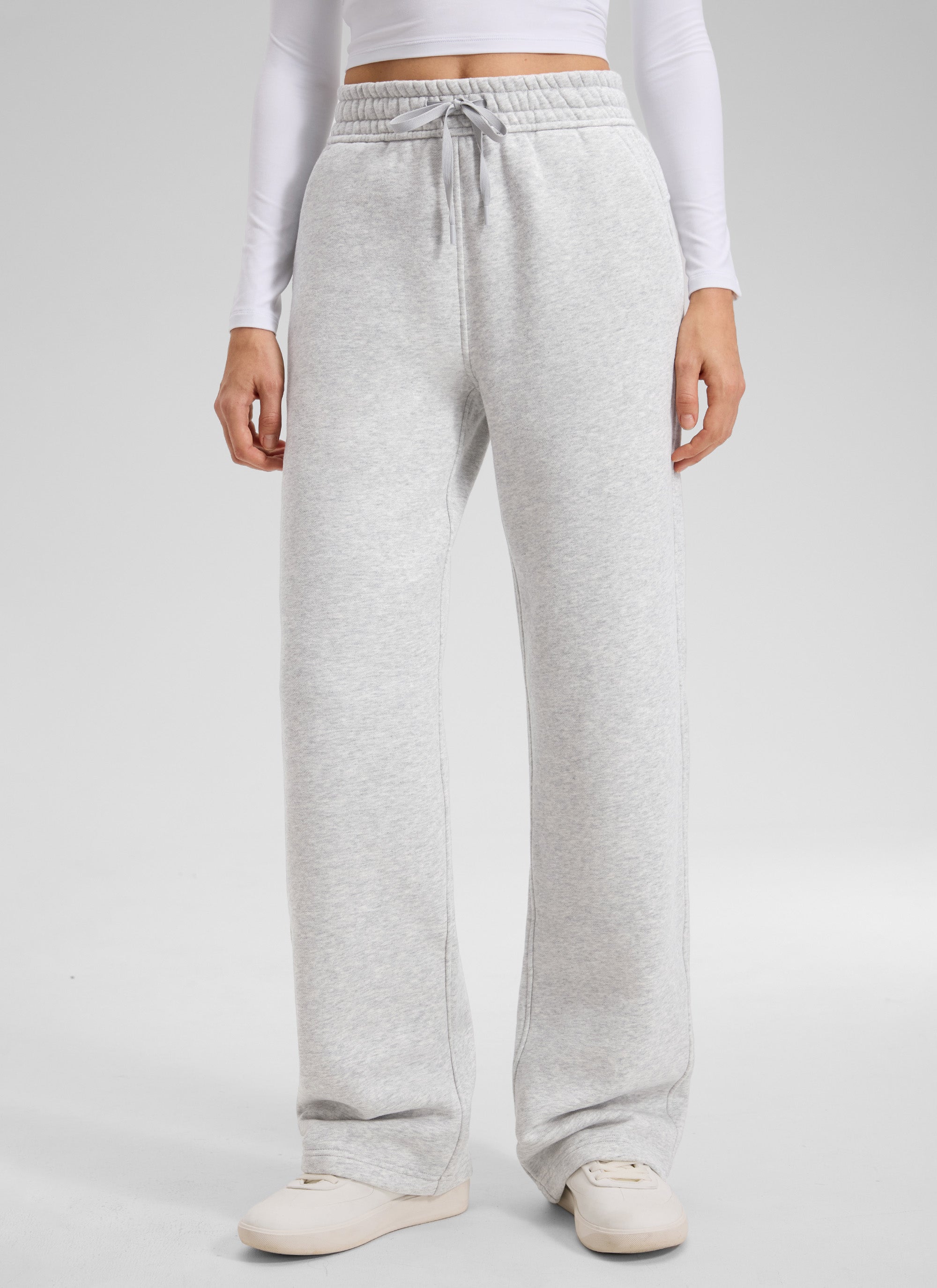 CRZ YOGA Women's Cotton Fleece Lined Casual Straight Leg Pant 32'' Ink Blue