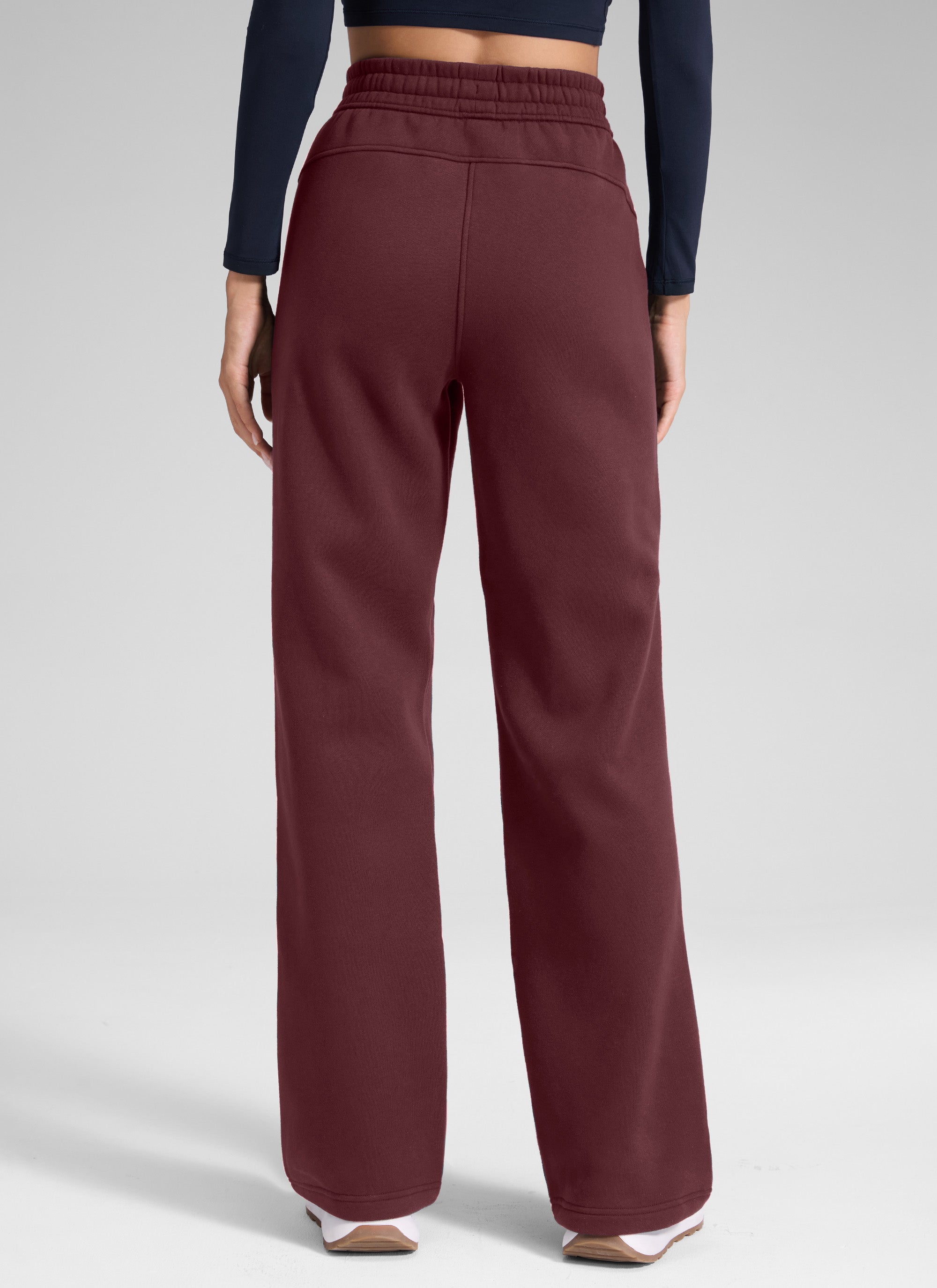 CRZ YOGA Women's Cotton Fleece Lined Casual Straight Leg Pant 32'' Milky White