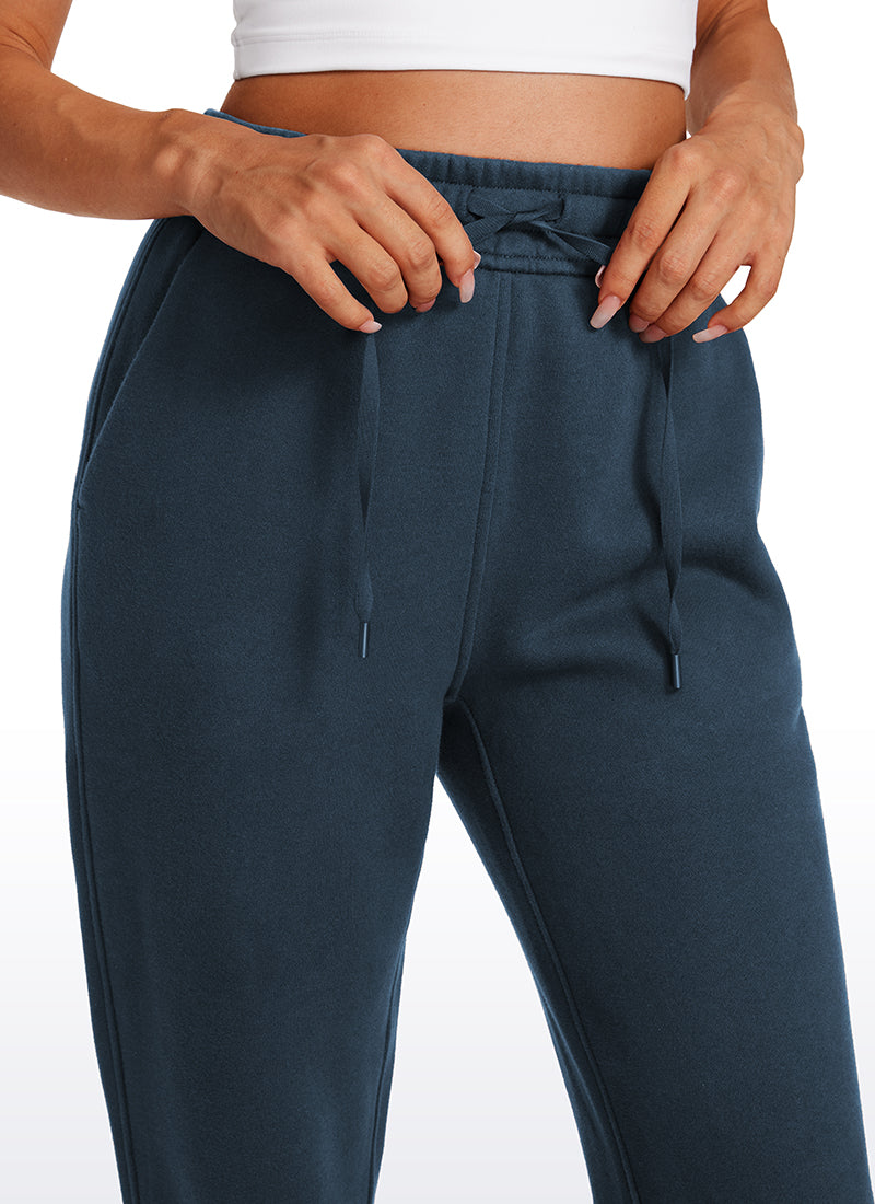 CRZ YOGA Womens Cotton Fleece Lined High Rise Sweatpants Joggers 28'' Ink Blue