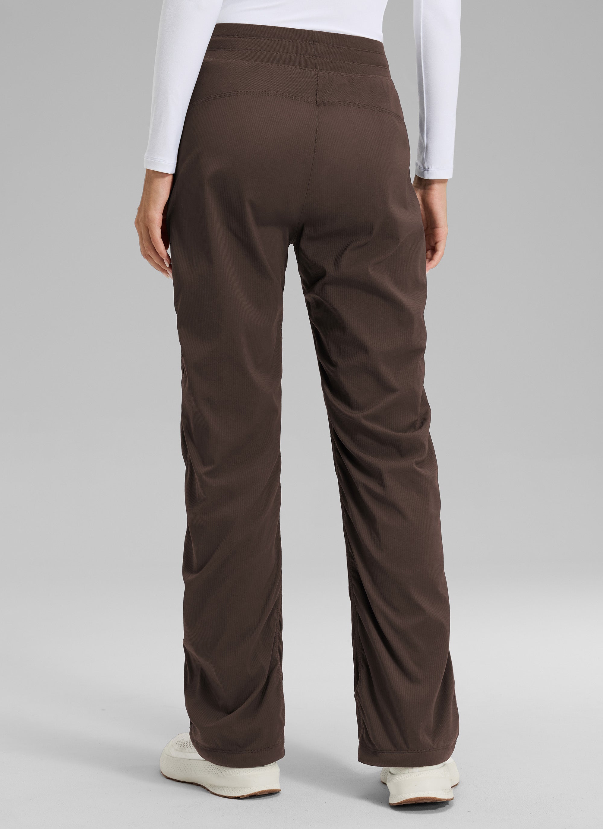 CRZ YOGA Women's Casual Mid Rise Drawstring Pocket Straight Leg Pant Ink Gray