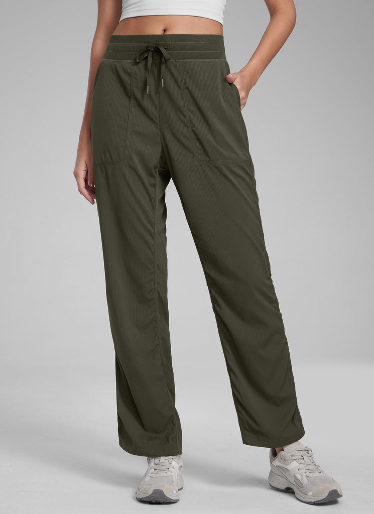 CRZ YOGA Women's Lightweight Straight Leg Workout Pocket Pants 28" Ink Gray