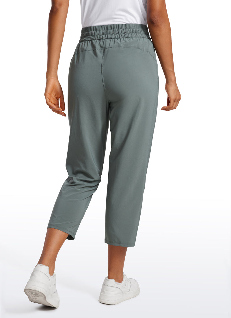 CRZ YOGA Women's Casual Slim Fit Cropped Pants with Pockets 23'' Grey Sage