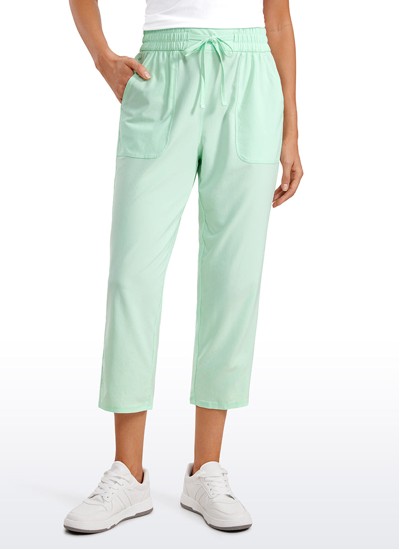 CRZ YOGA Women's Casual Slim Fit Cropped Pants with Pockets 23'' Mint Moment