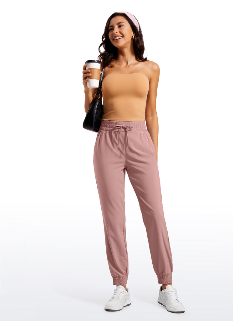 CRZ YOGA Women's Casual Workout Joggers with Pockets 28" Platinum Grey