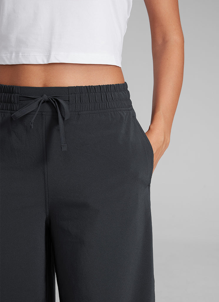 CRZ YOGA Women's  Causal High Waisted Wide Leg Pockets Pants 25'' True Navy