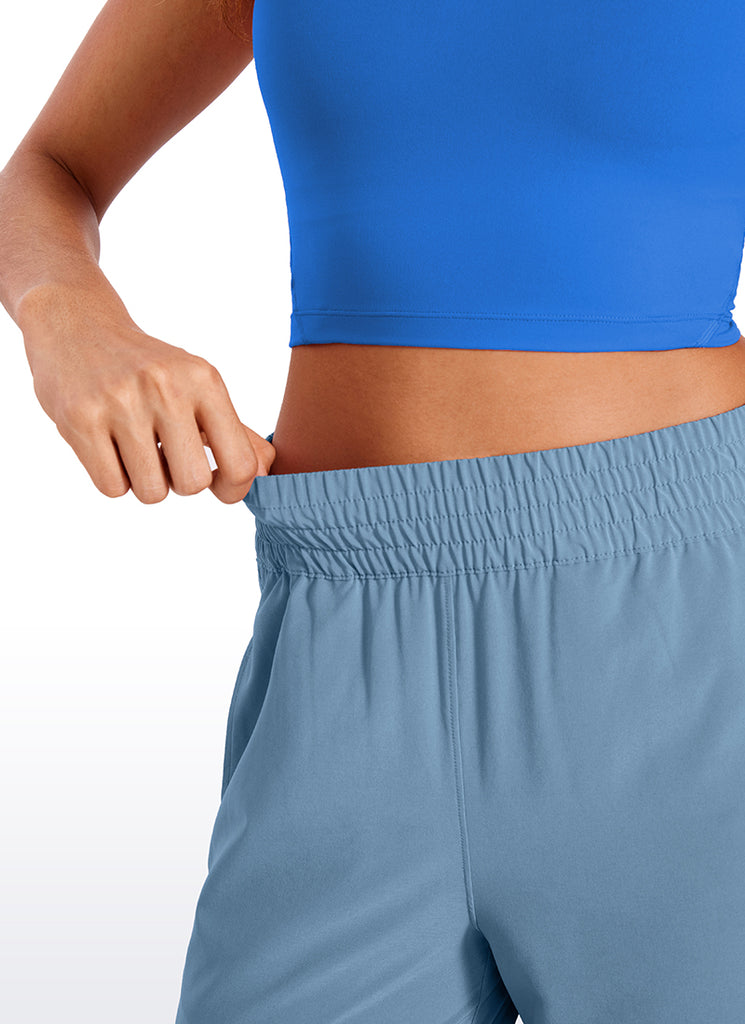 CRZ YOGA Women's Casual High Rise Wide Leg Pants with Pockets 30'' Universe Blue