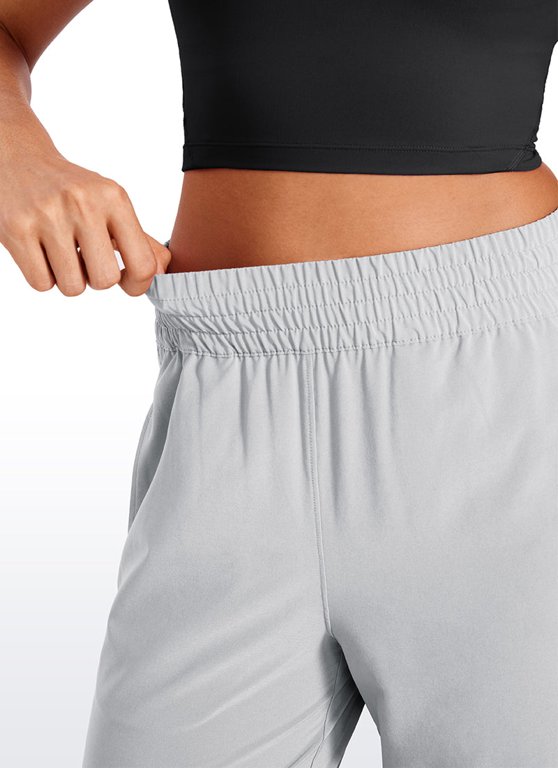 CRZ YOGA Women's Casual High Rise Wide Leg Pants with Pockets 30'' Platinum Grey