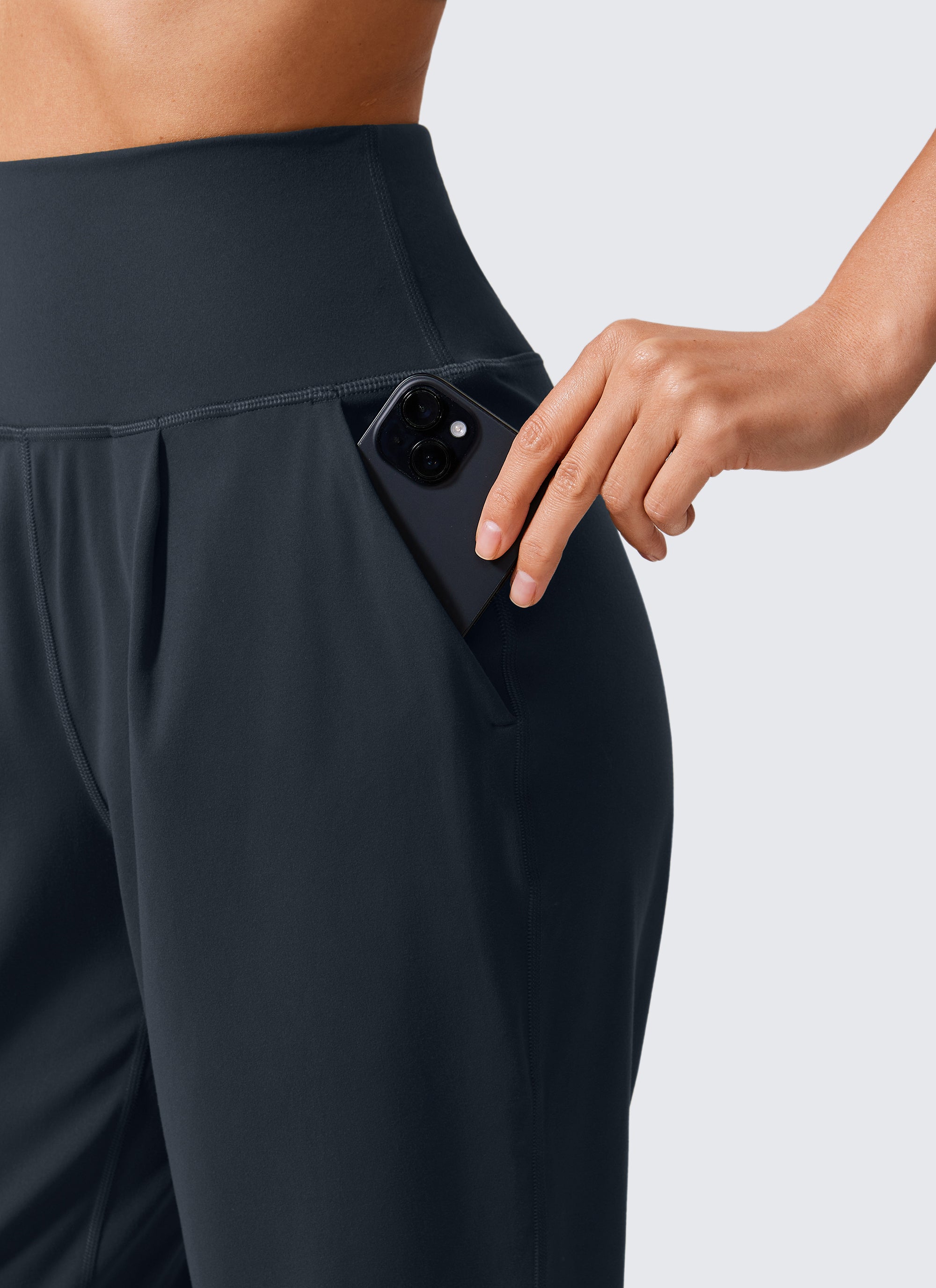 CRZ YOGA Butterlift Women's Casual High Rise Pleated Pants 27'' Mysterious Grey