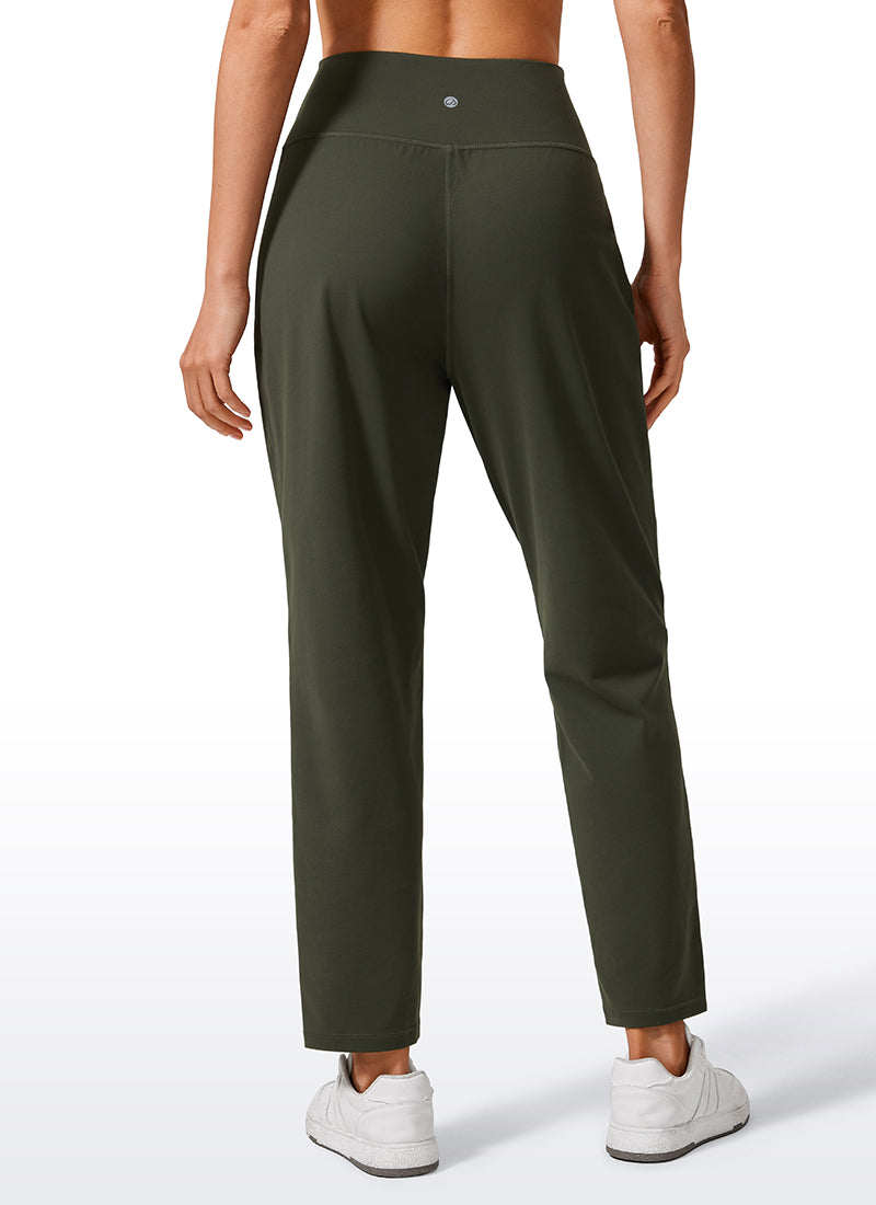 CRZ YOGA Butterlift Women's Casual High Rise Pleated Pants 27'' Black