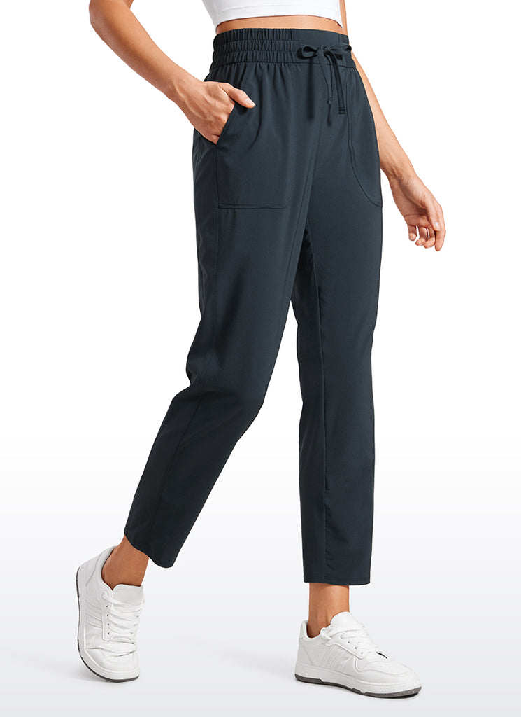 CRZ YOGA Women's Casual Workout Pants Mid Rise with Pockets 27" True Navy