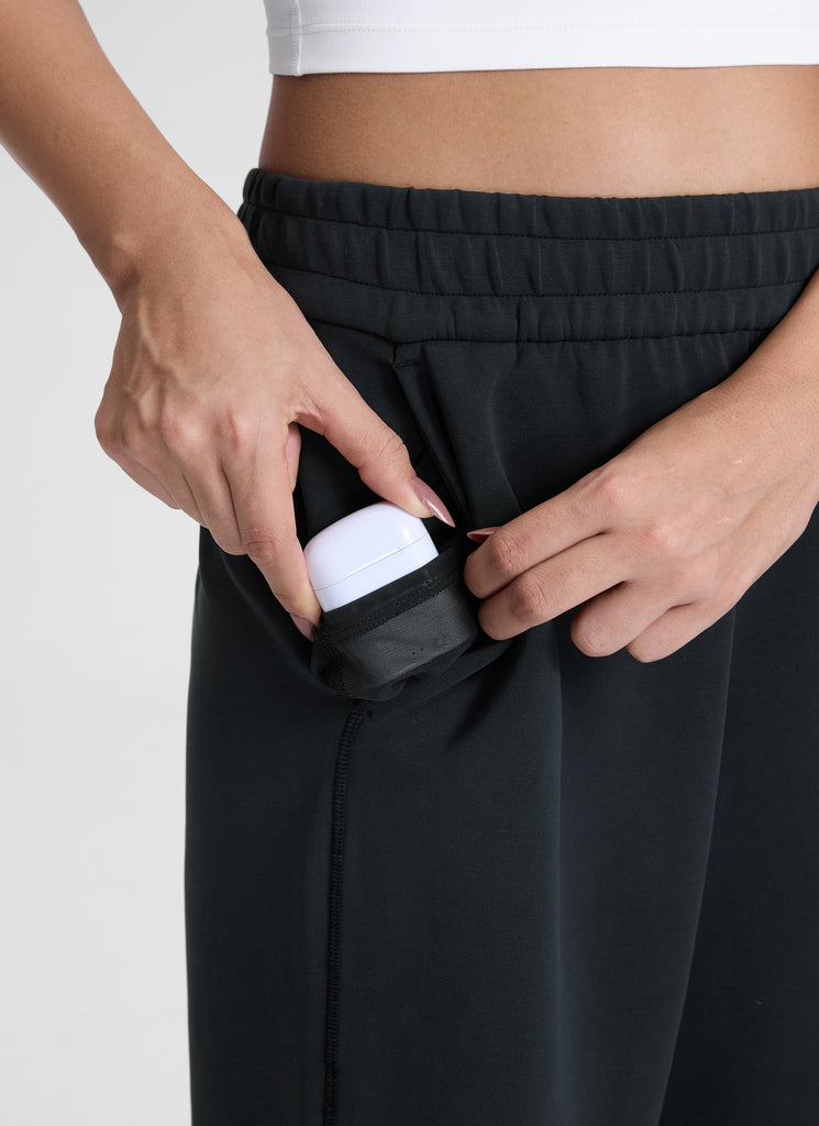 CRZ YOGA Women's SoftAura High Rise Wide Leg Pants with Pockets 31'' Black