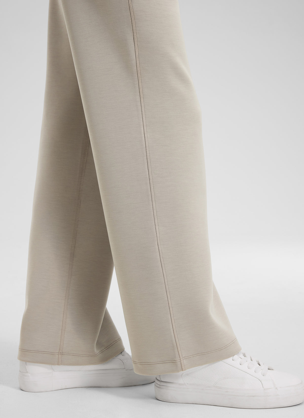 CRZ YOGA Women's SoftAura High Rise Wide Leg Pants with Pockets 31'' Stone @model_info:Kerr