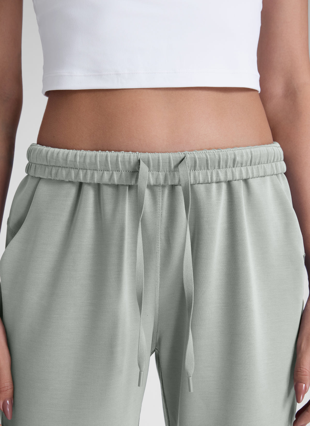 CRZ YOGA Women's SoftAura High Rise Wide Leg Pants with Pockets 31'' Sterling @model_info:J