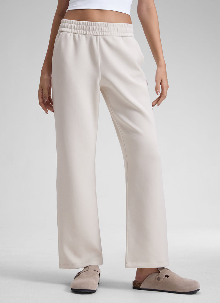 CRZ YOGA  Women's Casual SoftAura Modal High Rise Pocket Sweatpant 29" Milky White