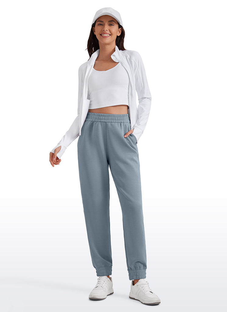 CRZ YOGA Women SoftAura Sweatpants High Waisted Pockest Joggers 28" Belgian Blue
