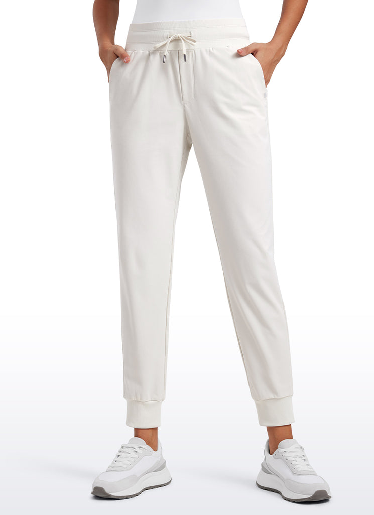 CRZ YOGA Women's Golf All-day Slim-Fit Joggers 27.5'' with pockets Milky White